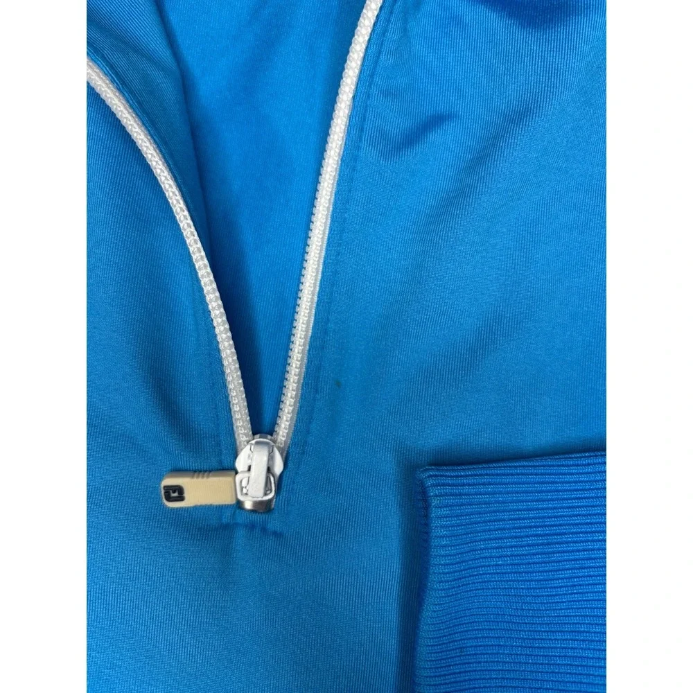 FootJoy Pullover Men's Size Large Blue 1/4 Zip Long Sleeve Nylon Stretch Golf‎